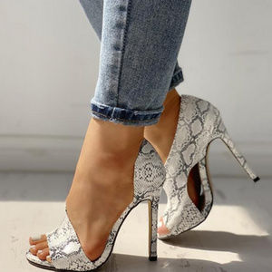 Snakeskin Peeptoe cutout High Heels